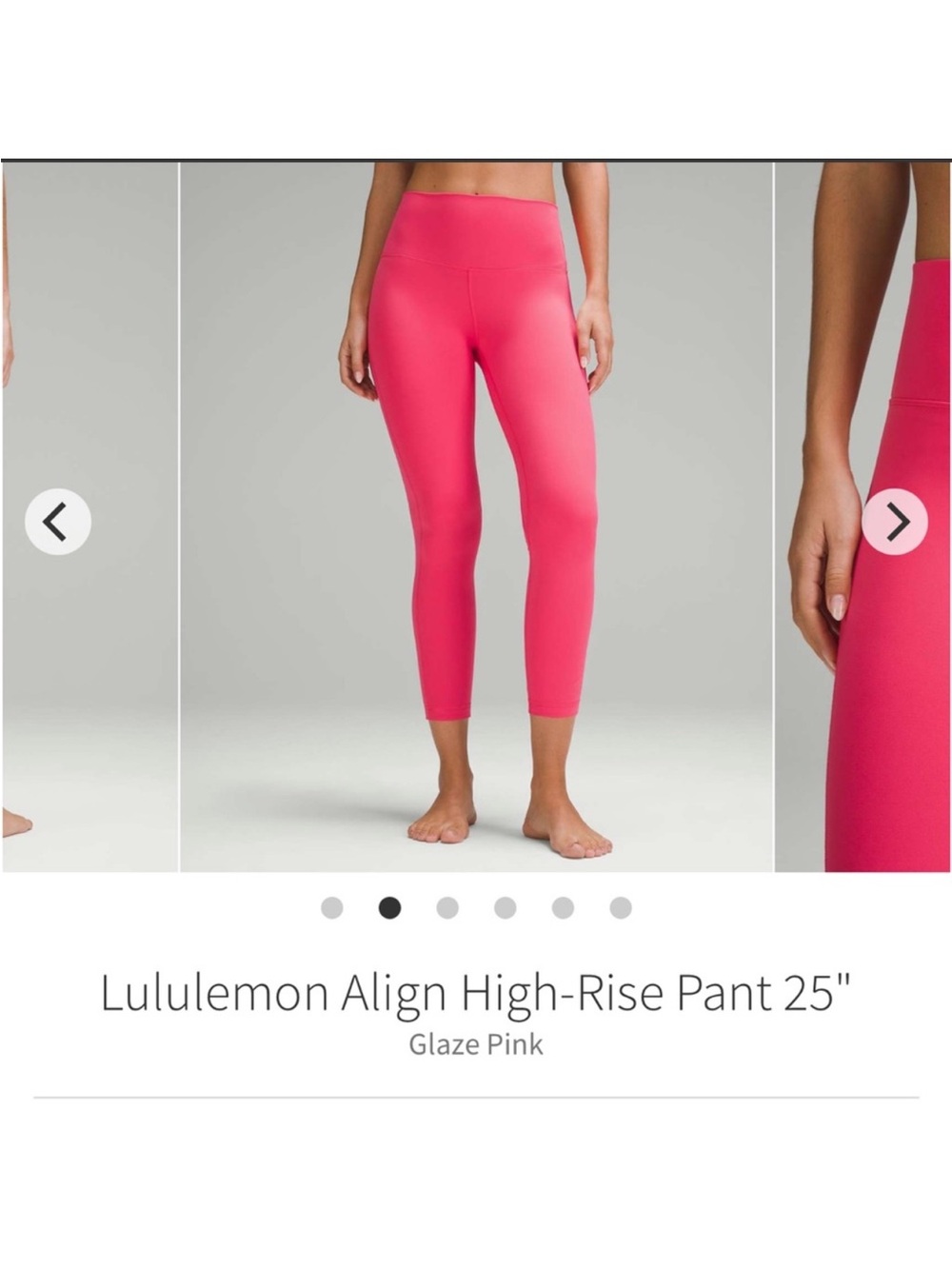 Lululemon Align High Rise Tights 25” Glaze Pink Sz 4